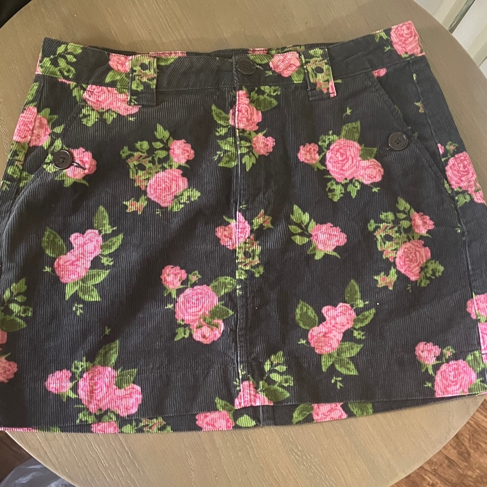 Wild Fable Floral Mini Skirt - Black and Pink